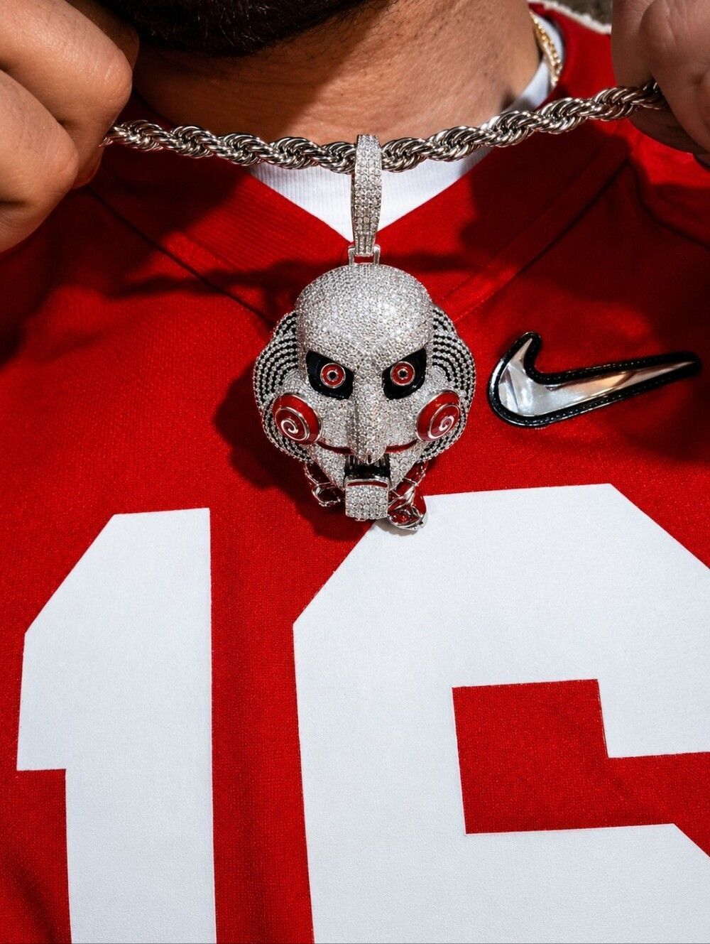Iced out Billy the puppet necklace